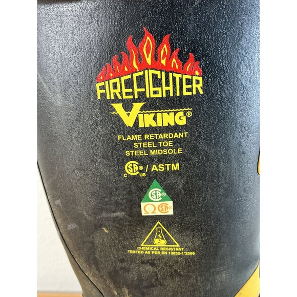 Viking Men's 14” Felt Lined Firefighter/EMS Steel Toe Rubber Boots Size 9 M - Picture 4 of 12